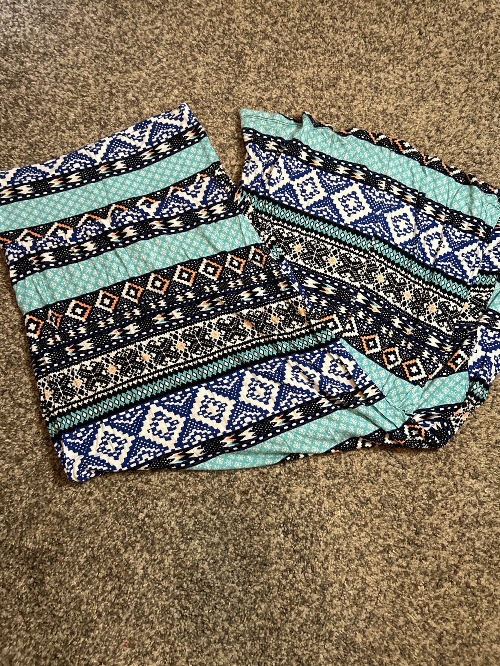 living doll Blue Black White Patterned Maxi Skirt
